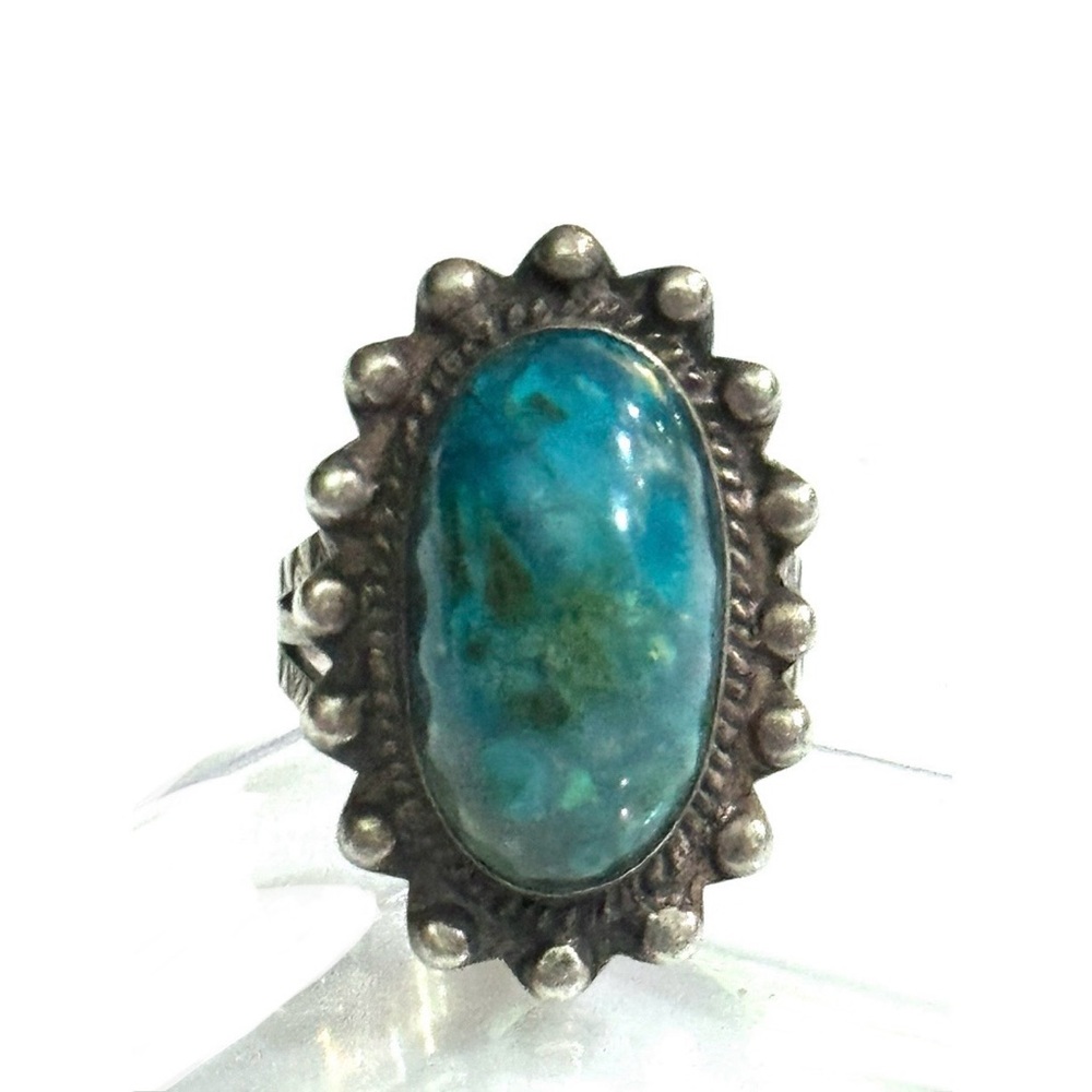Vintage Southwestern Chrysocolla Sterling Silver Ring